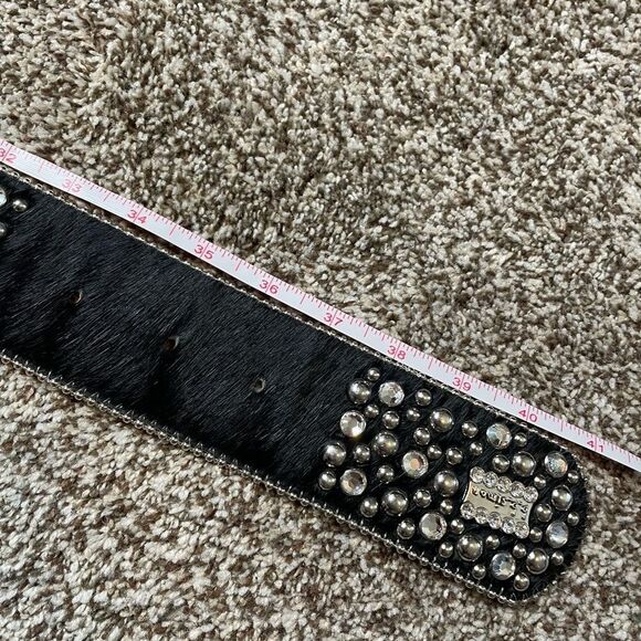 B.B. SIMON Fur and Crystal Embellished Western Belt Size Large - Picture 13 of 15
